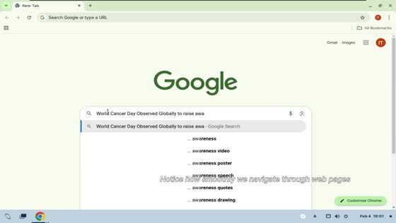 Een browser op volledig scherm op NEXZOS.